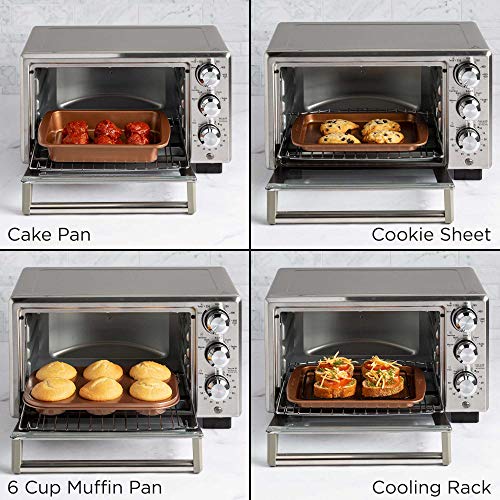Ecolution Non-Stick Toaster Oven Bakeware Set, 4 Piece, Carbon Steel, Easy to Clean and Perfect for Single Servings, Copper - Image 5
