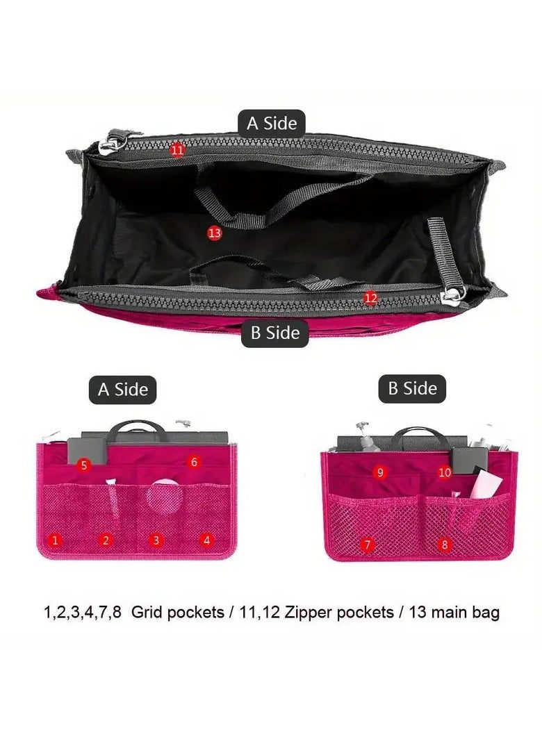 Kormesic Multifunctional Double Zipper Cosmetic Bag - Inner Pouch, Portable Toiletry Organizer - Image 4