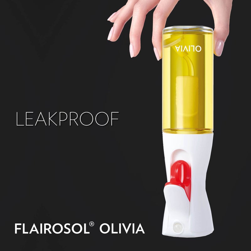 FLAIROSOL OLIVIA. The Original, Advanced Oil Sprayer for Cooking, Salad Dressings and More, Continuous Spray with Portion Control, Trusted by Chefs. Patented Technology. (Glass Bottle, 130ml/4.4 oz) - Image 4