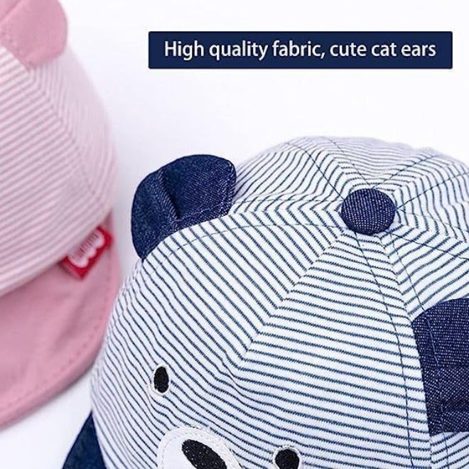 Sun Hat for Baby Boy Girl, Soft Cotton Hat for Baby Toddler, Cotton Floppy Sun Hat Breathable 50+ UPF Sun Protection, Kids Baseball Caps for Little Boy Girl Spring Summer Sun Hat - Image 3