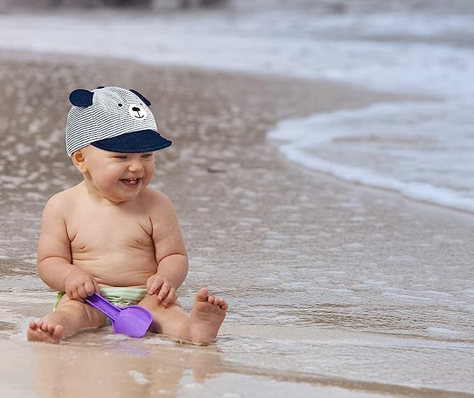 Sun Hat for Baby Boy Girl, Soft Cotton Hat for Baby Toddler, Cotton Floppy Sun Hat Breathable 50+ UPF Sun Protection, Kids Baseball Caps for Little Boy Girl Spring Summer Sun Hat - Image 4