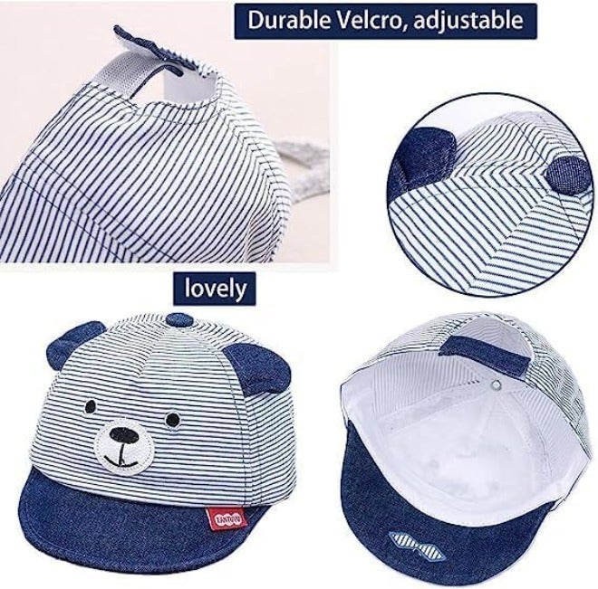 Sun Hat for Baby Boy Girl, Soft Cotton Hat for Baby Toddler, Cotton Floppy Sun Hat Breathable 50+ UPF Sun Protection, Kids Baseball Caps for Little Boy Girl Spring Summer Sun Hat - Image 2