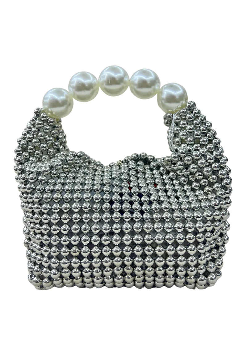 Harsha's Glam Clutches Classy Beaded Pearl