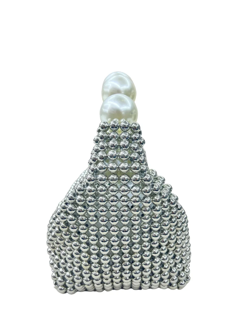 Harsha's Glam Clutches Classy Beaded Pearl