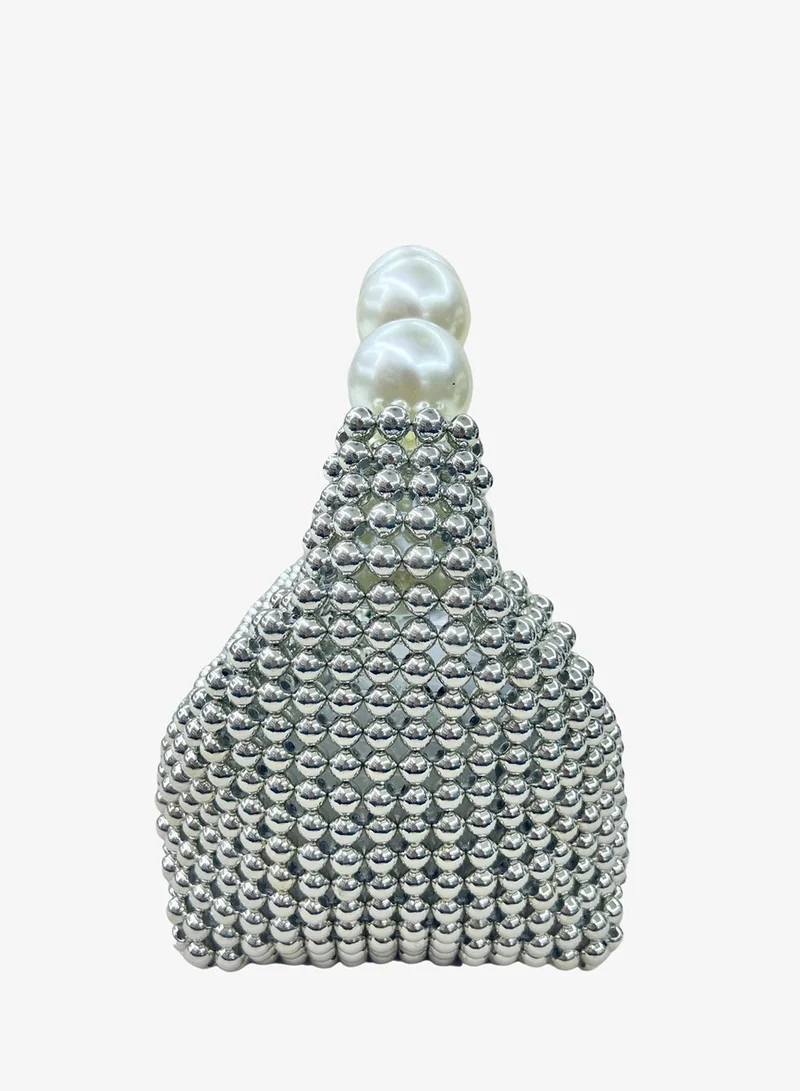 Harsha's Glam Clutches Classy Beaded Pearl