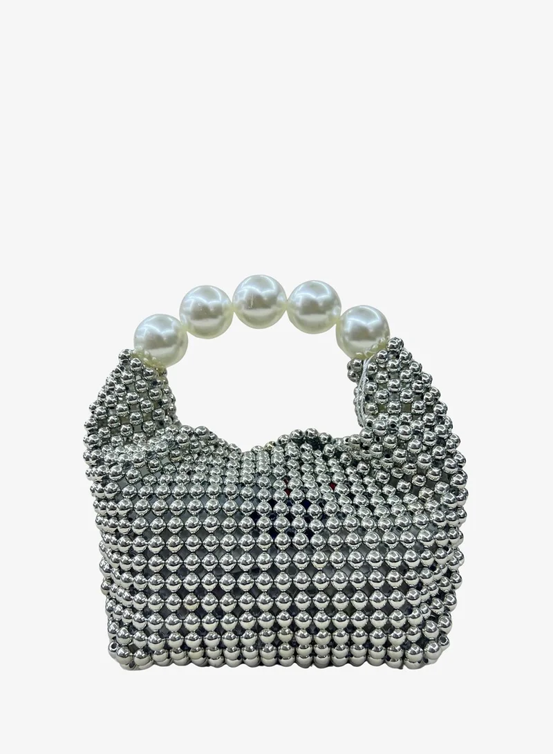 Harsha's Glam Clutches Classy Beaded Pearl