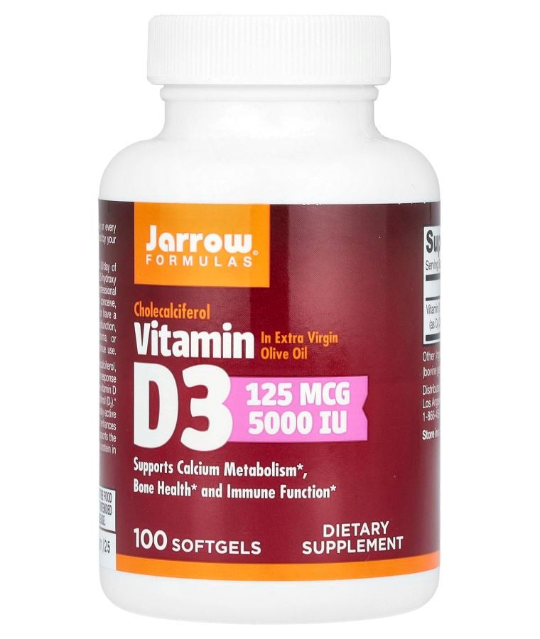 jarrow formulas Vitamin D3 125 mcg (5000 IU) 100 Softgels
