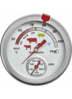 TFA Dostmann Stainless Steel Food Meat BBQ and Oven Thermometer 2 in 1  - Image 1