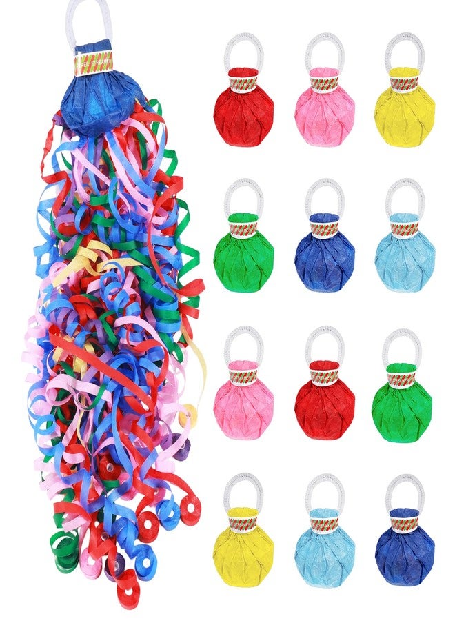 GAILROSO 12Pack No Mess Streamers,Color Mix Hand Throw Streamers Poppers,No Mess Confetti Poppers for Wedding,Birthday,Party Celebrations,Graduation,Party Favors Shows - Image 1