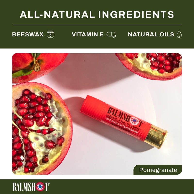 BALMSHOT Two Pack of 100% All Natural Pomegranate Lip Balm - Image 2