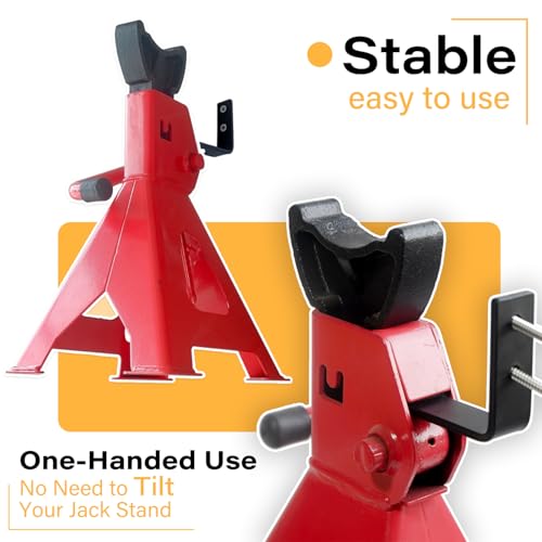 Aucuqu 4 Packs Jack Stands Wall Mount Organizer, Heavy Duty Stainless Steel Holder Hook Fits 2 & 3 & 4 Ton Jack Stands - Image 4