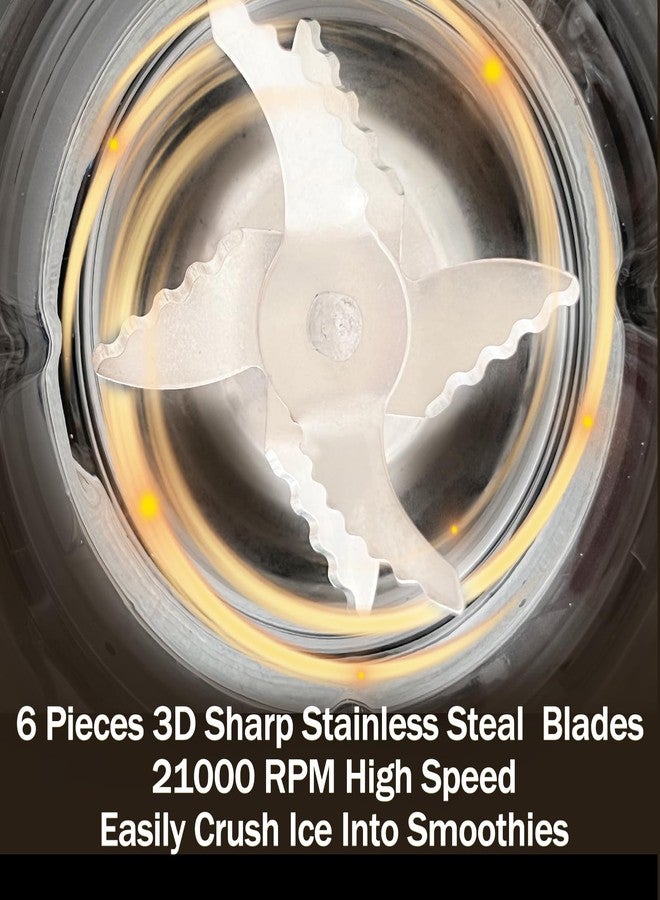 MoJone Powerful Kitchen blender, Ice Crusher Mixer, 1.5LG 50oz Glass Jar, 6 pieces 304 stainless steel blades,21000RPM high speed,ABS Body safely blending with longer lifespan, more color options - Image 3