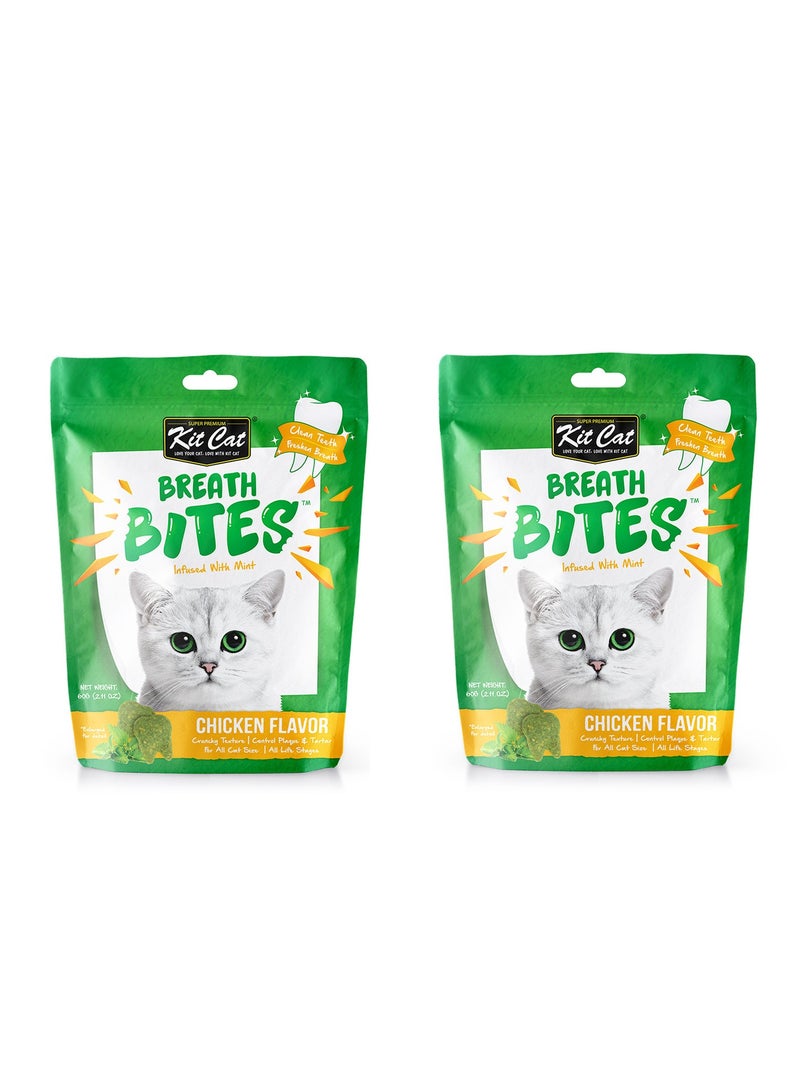Kit Cat 2pcs  Breath Bites Chicken Flavor 60g
