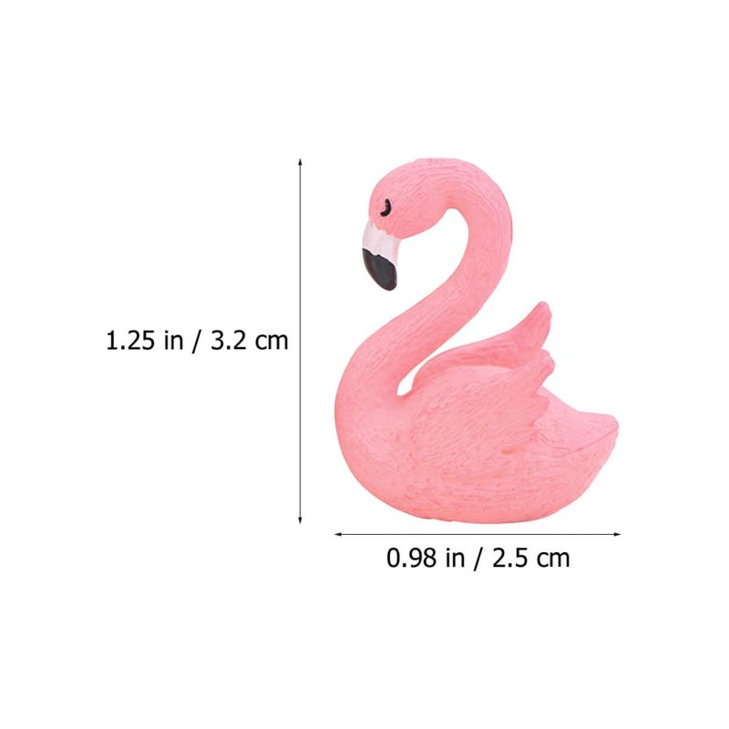 10 Resin Flamingo Figurines for Outdoor Garden Patio Bonsai Decor Winged Design - Image 3