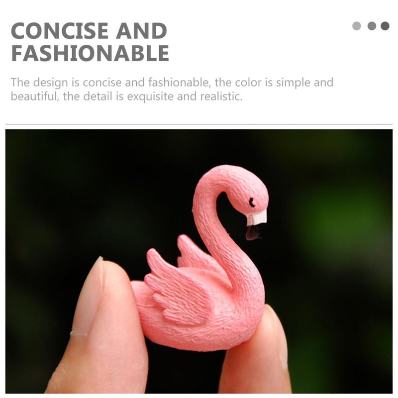 10 Resin Flamingo Figurines for Outdoor Garden Patio Bonsai Decor Winged Design - Image 4