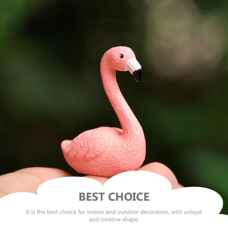 10 Resin Flamingo Figurines for Outdoor Garden Patio Bonsai Decor Winged Design - Image 5