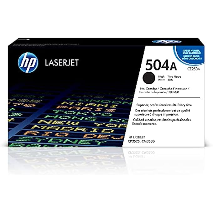 HEWLETT PACKARD 504A ORIGINAL LASERJET COLOUR SPHERE TONER CARTRIDGE, BLACK - CE250A - Image 1