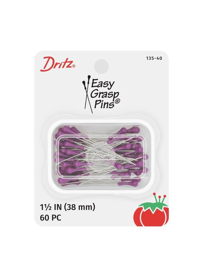 Dritz Easy Grasp Pins 1.5" 60pc - Image 1