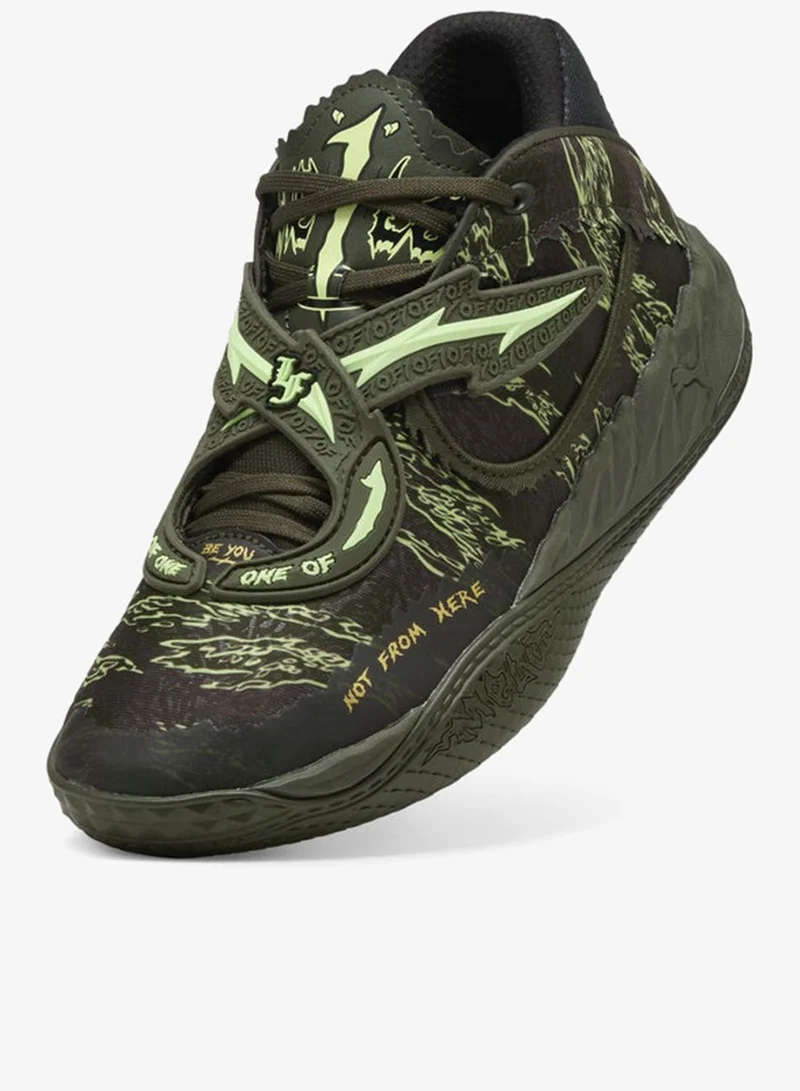 Puma Dark Olive-Fizzy Light-PUMA Black MB.05 Camo Basketball Shoes Unisex for Men | Best Price UAE