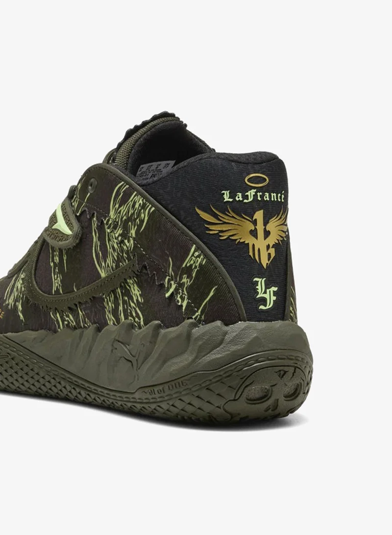 Puma Dark Olive-Fizzy Light-PUMA Black MB.05 Camo Basketball Shoes Unisex for Men | Best Price UAE