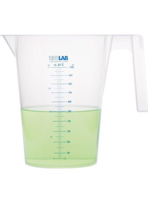 Beaker - With Handle - P.P - Short Form - Blue Scale - 250 ml / 120 °C Temperature Resistance