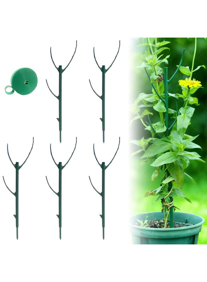HOMESTAR Stackable Plant Support, Garden Stakes for Climing Plants Stem Support, Plant Sticks for Outdoor Potted Plants, Pothos, Vine, Flower Use (5pcs) - Image 1
