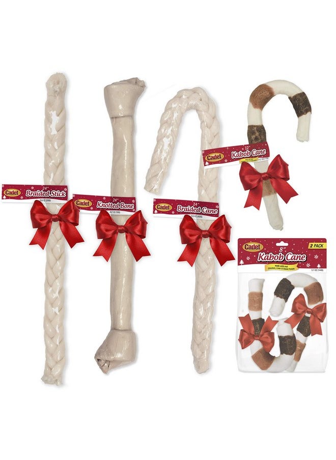 Cadet Cadet Triple Flavored Rawhide Dog Shish Kabob Candy Cane Dog Treat Chicken, Liver & Sweet Potato 8"  - Image 5