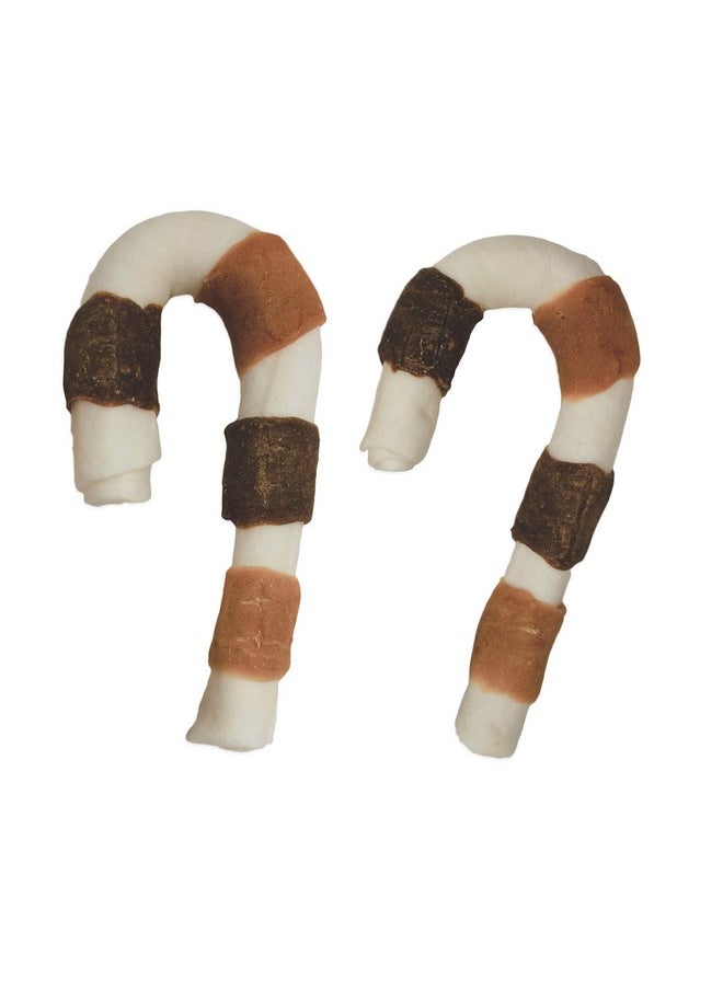 Cadet Cadet Triple Flavored Rawhide Dog Shish Kabob Candy Cane Dog Treat Chicken, Liver & Sweet Potato 8"  - Image 3
