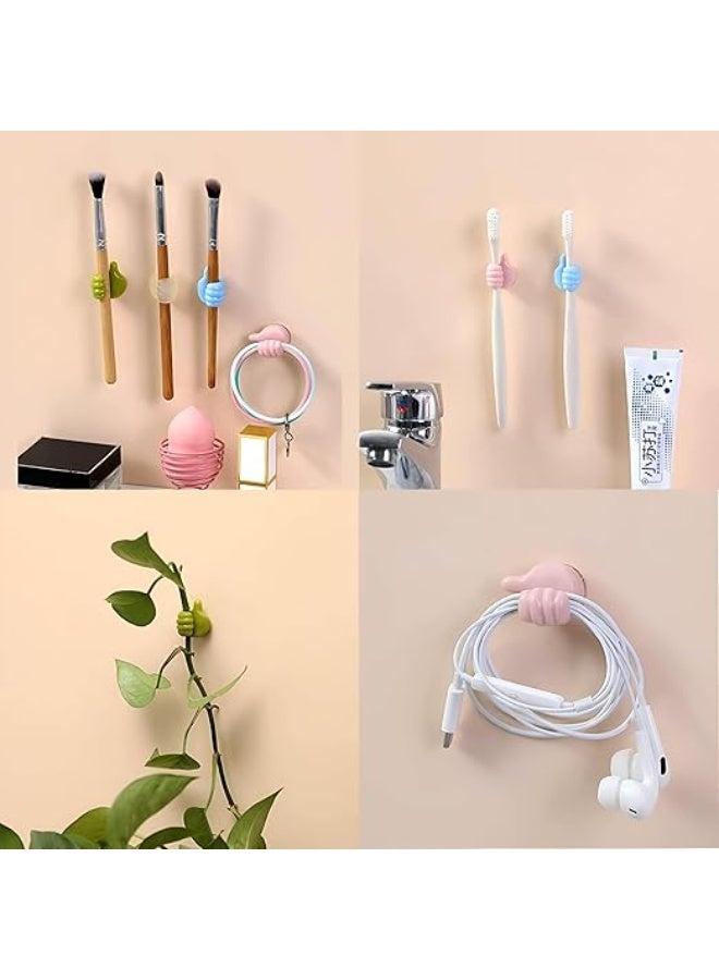 Spaceshoop Thumb Hooks Self Adhesive Silicone Thumb Hooks Wall Hooks Lift-Up Utility Hooks for Cable Holder Key Holder Wire Management Small Command Holders for Home Office Use (10)  - Image 5