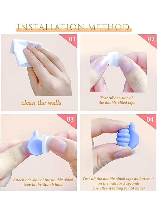 Spaceshoop Thumb Hooks Self Adhesive Silicone Thumb Hooks Wall Hooks Lift-Up Utility Hooks for Cable Holder Key Holder Wire Management Small Command Holders for Home Office Use (10)  - Image 3