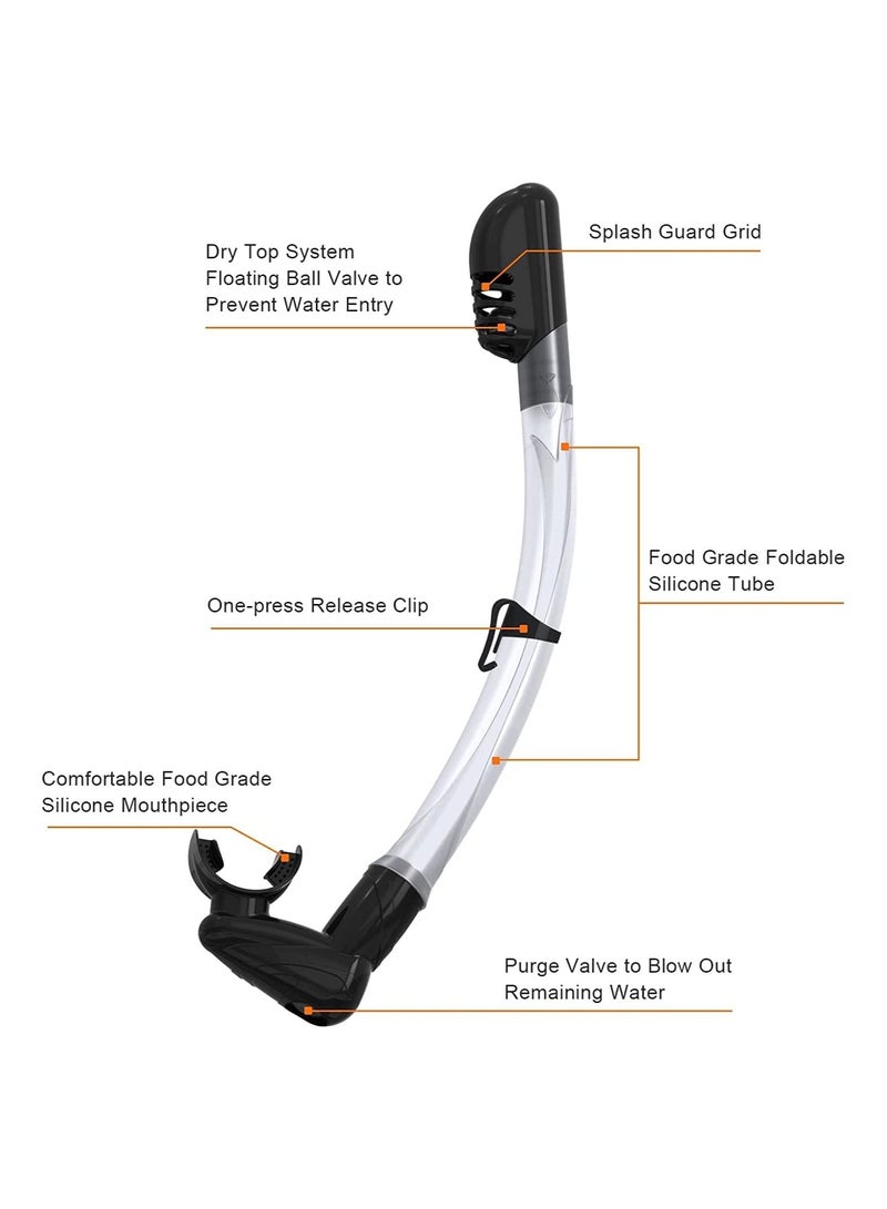 general Snorkel Mask, Food-Grade Silicone Snorkel Set Anti Fog Tempered Glass Scuba Mask, Snorkeling Gear for Adults - Image 4