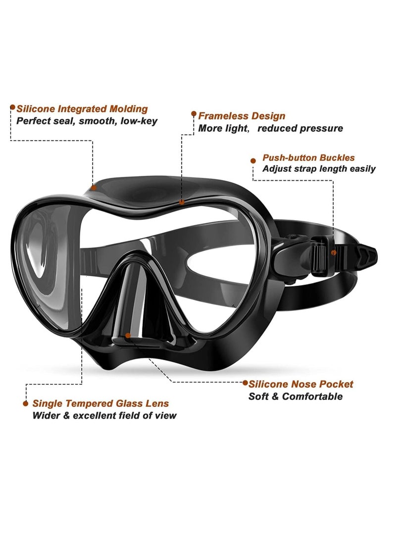 general Snorkel Mask, Food-Grade Silicone Snorkel Set Anti Fog Tempered Glass Scuba Mask, Snorkeling Gear for Adults - Image 2