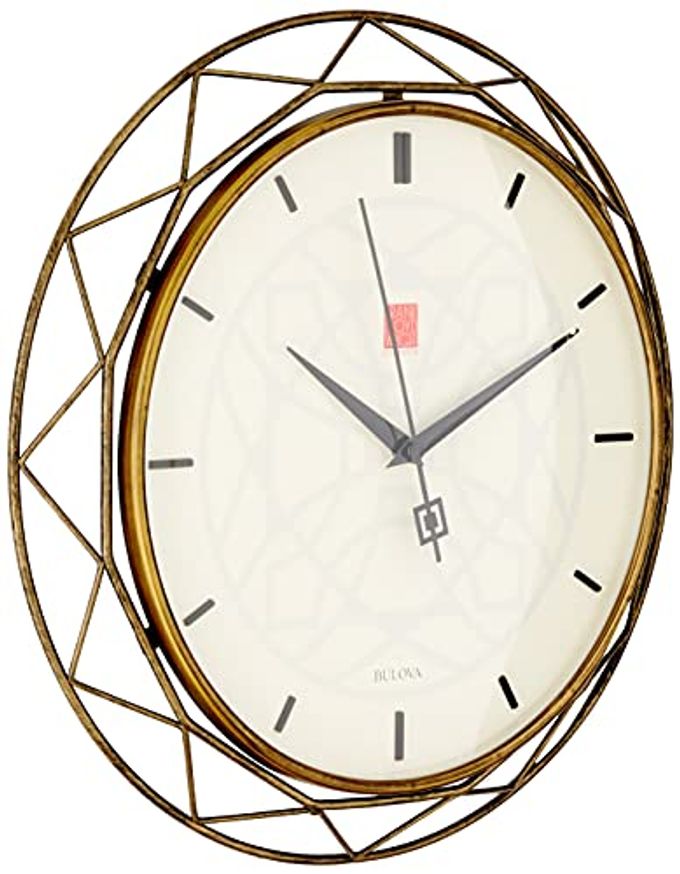 Bulova Clocks C4834 Luxfer Prism 14 Inch Frank Lloyd Wright Inspired Wall Clock - Image 1