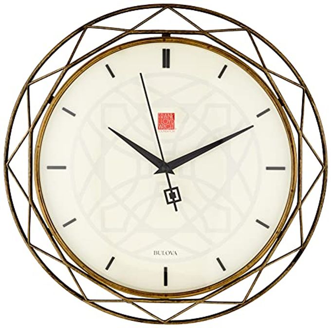 Bulova Clocks C4834 Luxfer Prism 14 Inch Frank Lloyd Wright Inspired Wall Clock - Image 2