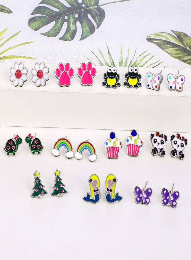 DALOO Colorful Charms: 33-Pair Hypoallergenic Earrings for Sensitive Ears with Stainless Steel Post -Assorted Cute Stud Earring Set (#4-Muticolor D) - Image 2