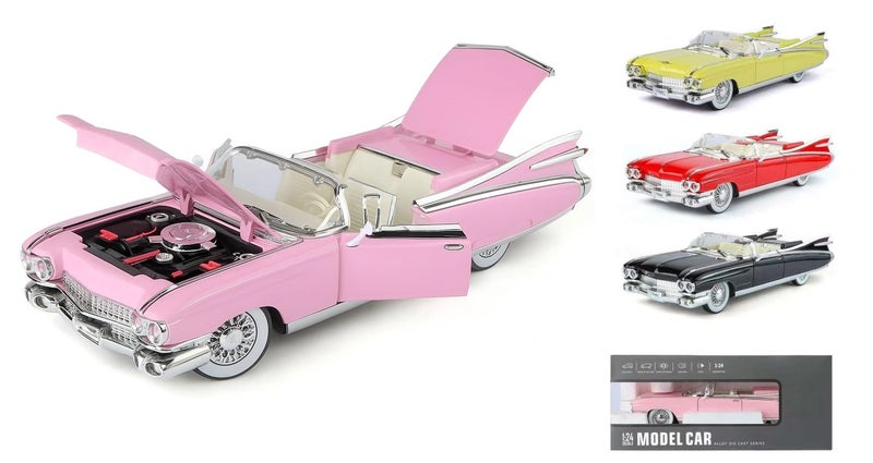 Invite Enterprise 1:24 Scale Classic 1950s Convertible Alloy Die-Cast Model Car with Sound & Light, Pull Back Action, 4 Opening Doors | Collectible Vintage Model Toy Car for Kids & Adults [Multicolor] - Image 1