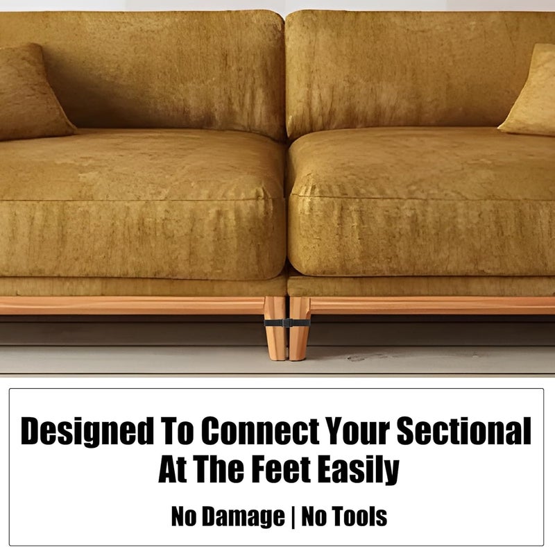 HOWDIA Sectional Couch Connectors Sofa Straps Heavy-Duty Couch Connector Adjustable Strap for Sliding Sofas, Keep Your Sectional Sofa Together, Easy Installation 4 Pack(2 Sets) - Image 5