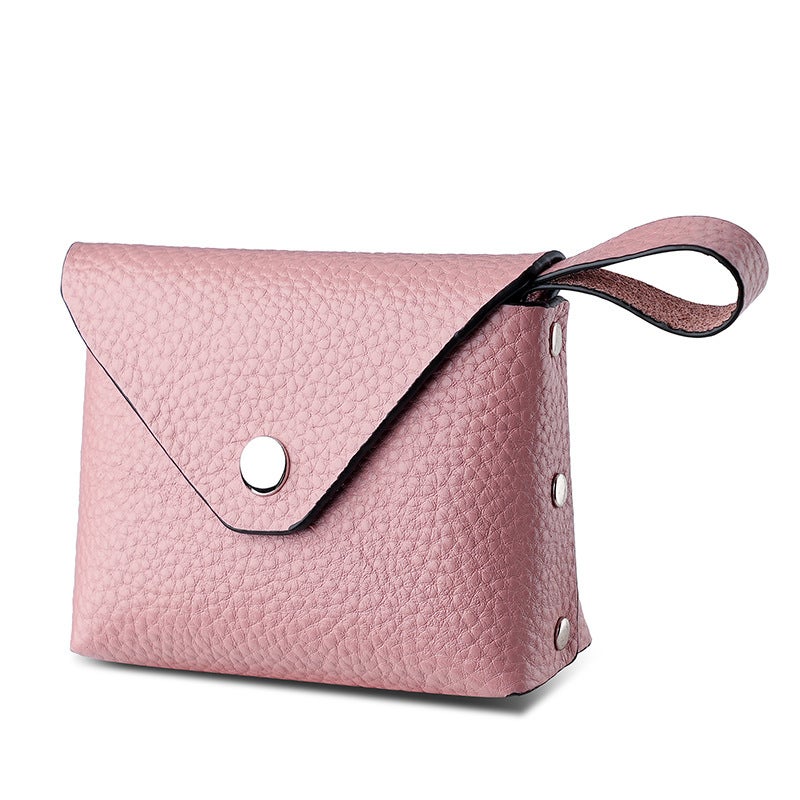 2023 Mini Coin Purse Womens Top Layer Leather light pink