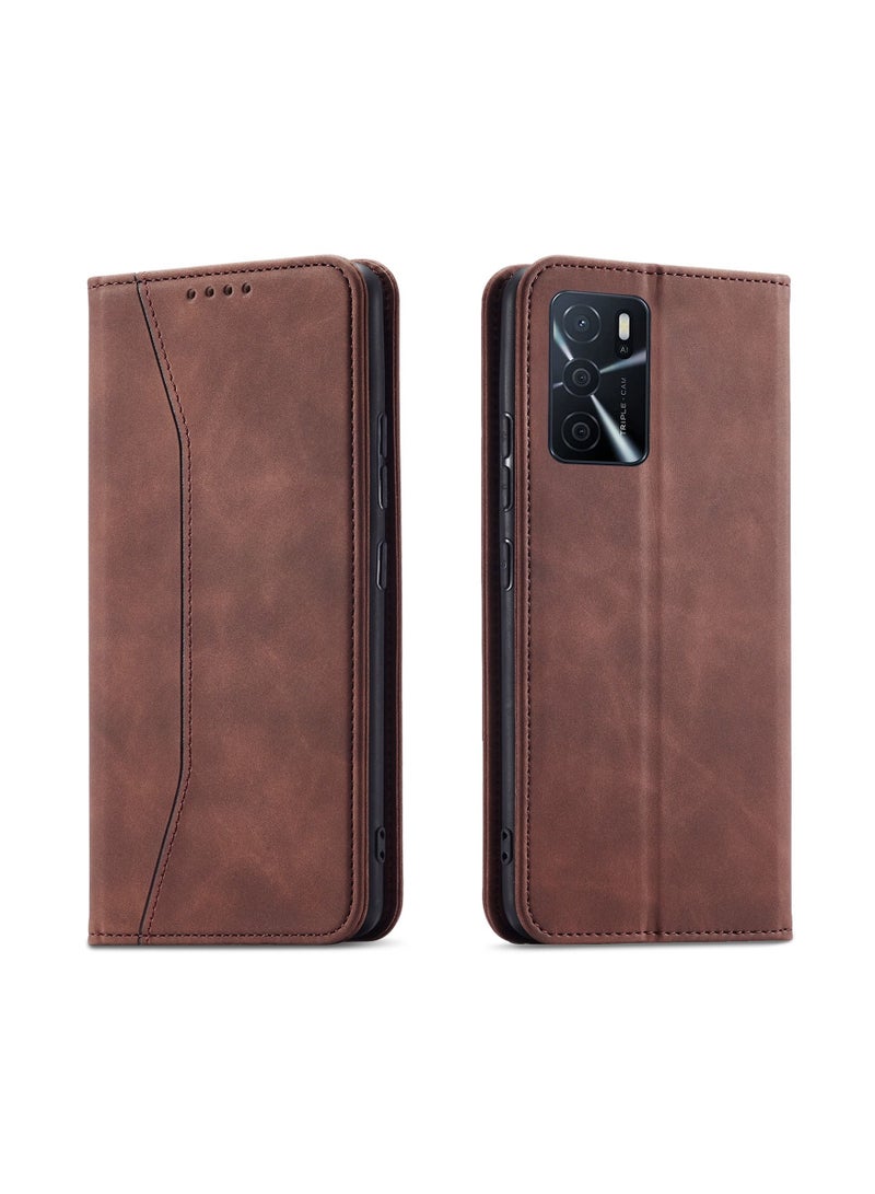 suitable For OPPO Solid Color Flip Shockproof Phone Case - Image 1