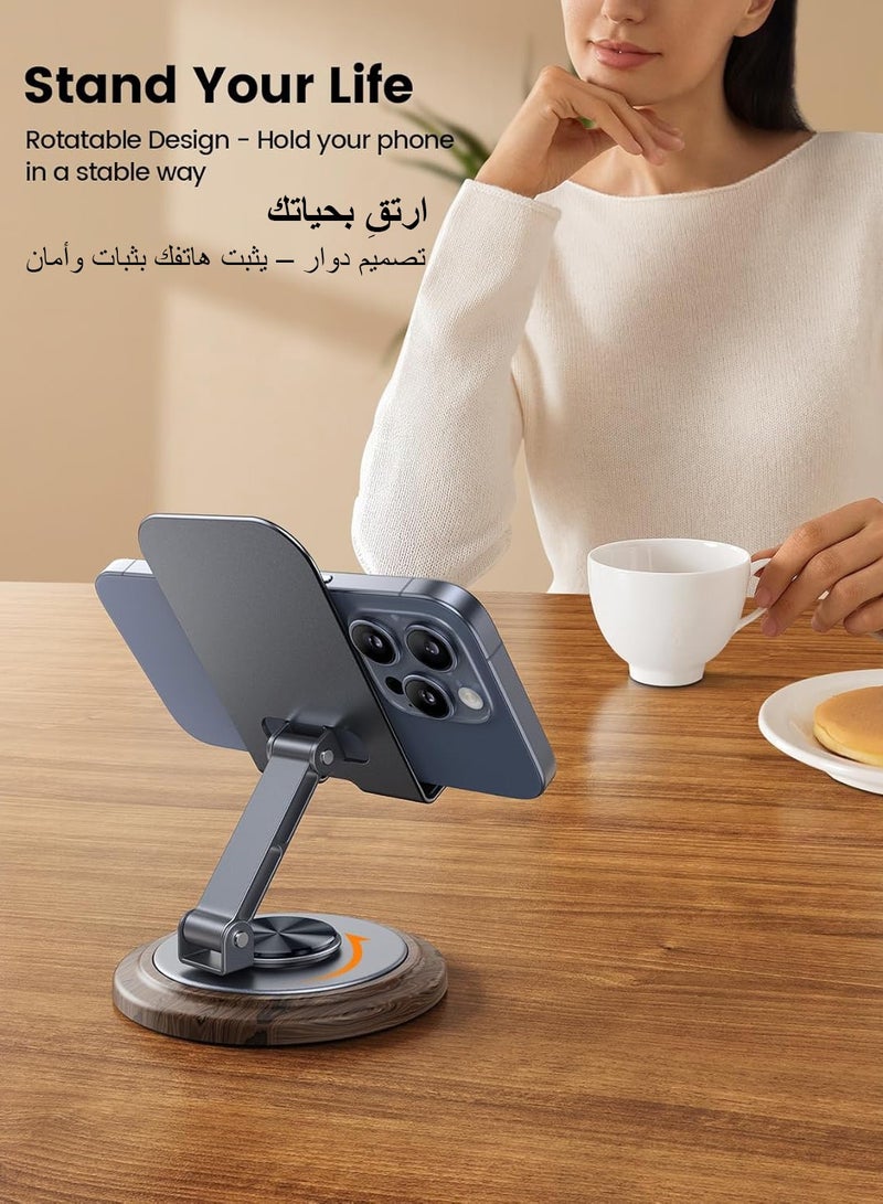 Bamboo Portable Metal Mobile Stand, Adjustable Phone Stand, 360-Degree Universal Phone Holder,Stable Alloy Mobile Phone Holder for All 4-7.2'' IPhone 15/14/13/12/11 X Xr Pro Max,Google Pixel Samsung Galaxy S - Image 2