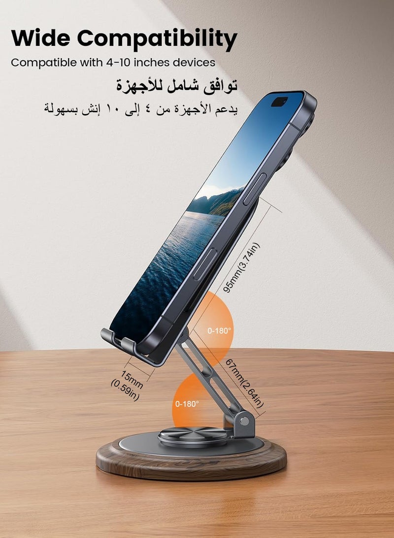 Bamboo Portable Metal Mobile Stand, Adjustable Phone Stand, 360-Degree Universal Phone Holder,Stable Alloy Mobile Phone Holder for All 4-7.2'' IPhone 15/14/13/12/11 X Xr Pro Max,Google Pixel Samsung Galaxy S - Image 4