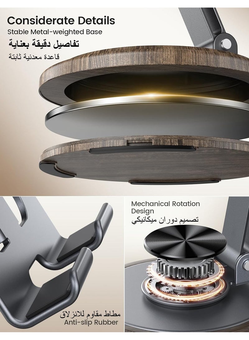 Bamboo Portable Metal Mobile Stand, Adjustable Phone Stand, 360-Degree Universal Phone Holder,Stable Alloy Mobile Phone Holder for All 4-7.2'' IPhone 15/14/13/12/11 X Xr Pro Max,Google Pixel Samsung Galaxy S - Image 5