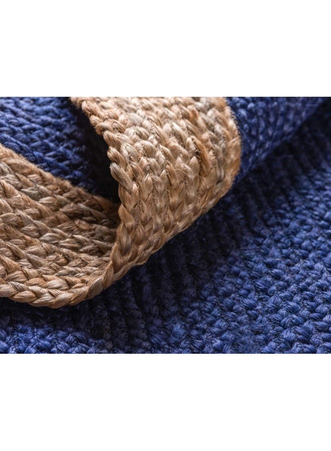 HANDPICKED FURNITURE Jute Wool And Cotton Beige Round Carpet Ultra Soft Area Carpets For Bed Room Living Room And Dining Room Anti-Slip Floor Carpets Easy To Clean Made In Turkey 120X120Cm  - Image 3