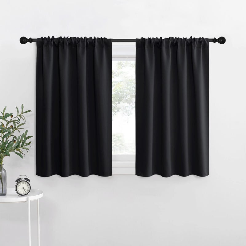 NICETOWN NICETOWN Halloween Short Curtains 36 inches Long Black Out RV Bunk Panels Kitchen Window Curtains Over Sink Thermal Insulating Blackout DrapesDraperies for Small Window 2 Panels 42 inches Wide