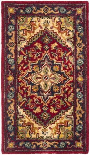 SAFAVIEH Heritage Collection Accent Rug 23 x 4 Red Handmade Traditional Oriental Wool Ideal for High Traffic Areas in Entryway Living Room Bedroom HG625A