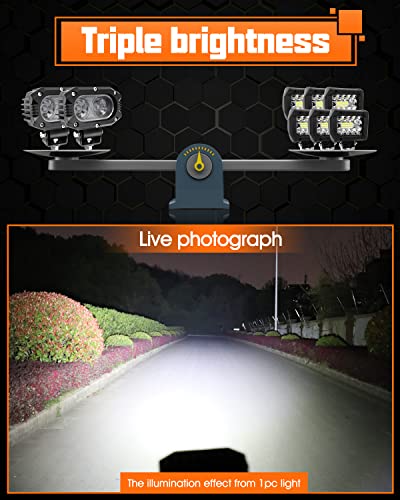 UNI-SHINE 2pcs 4 Inch LED Pod Lights, Off-Road Flood & Driving Cube Lights for Motorcycle, Truck, ATV, UTV, SUV, Boat - Image 2