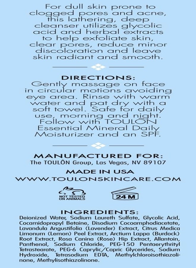 TOULON Glycolic Acid Facial Cleanser: Alpha Hydroxy Face Wash with AHA, Vitamin C & Rose Hip to Exfoliate Dry, Sensitive Skin for Women & Men - Image 4