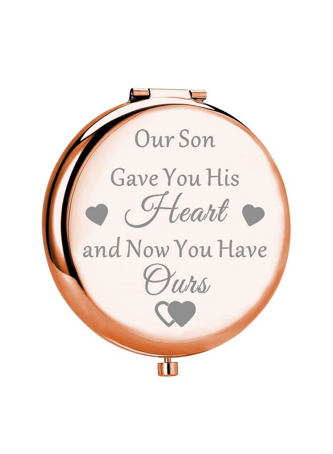 MYOSPARK Daughter In Law Compact Makeup Mirror Gift Bride To Be Gift Wedding Day Keepsake Gift From Mother In Law (You Have Ours Mirror) - Image 1