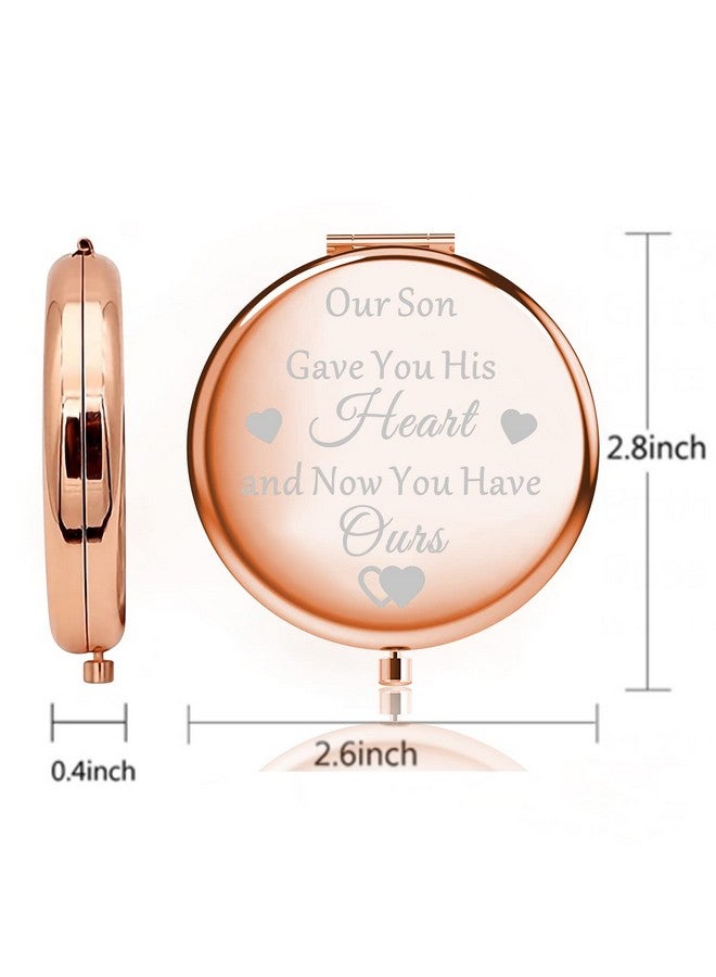 MYOSPARK Daughter In Law Compact Makeup Mirror Gift Bride To Be Gift Wedding Day Keepsake Gift From Mother In Law (You Have Ours Mirror) - Image 2