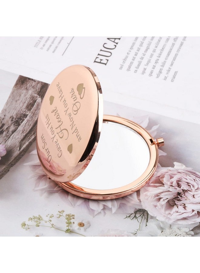 MYOSPARK Daughter In Law Compact Makeup Mirror Gift Bride To Be Gift Wedding Day Keepsake Gift From Mother In Law (You Have Ours Mirror) - Image 3